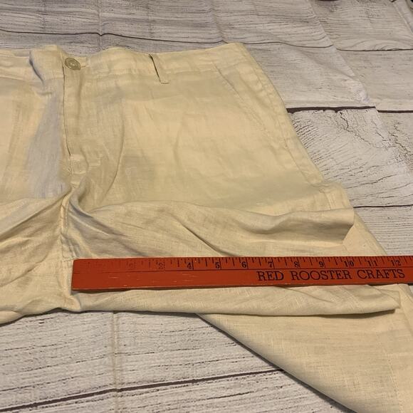 Island Importer Mens Size 38 Linen Maui Shorts Natural - Picture 3 of 9